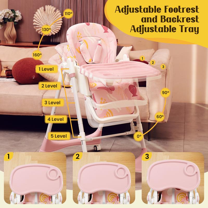 8-in-1 Convertible Baby High Chair with Rocking Mode