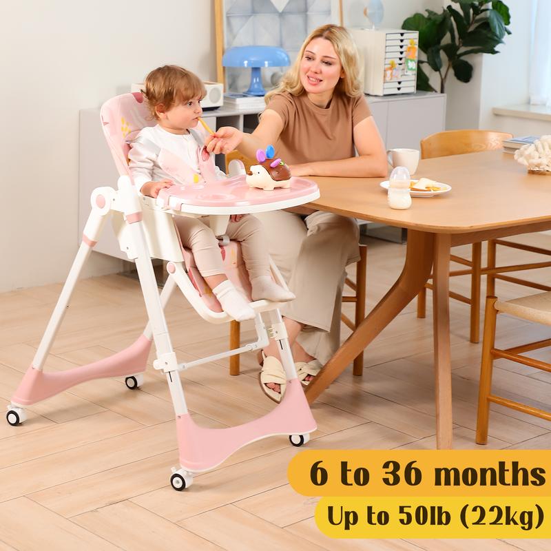 8-in-1 Convertible Baby High Chair with Rocking Mode