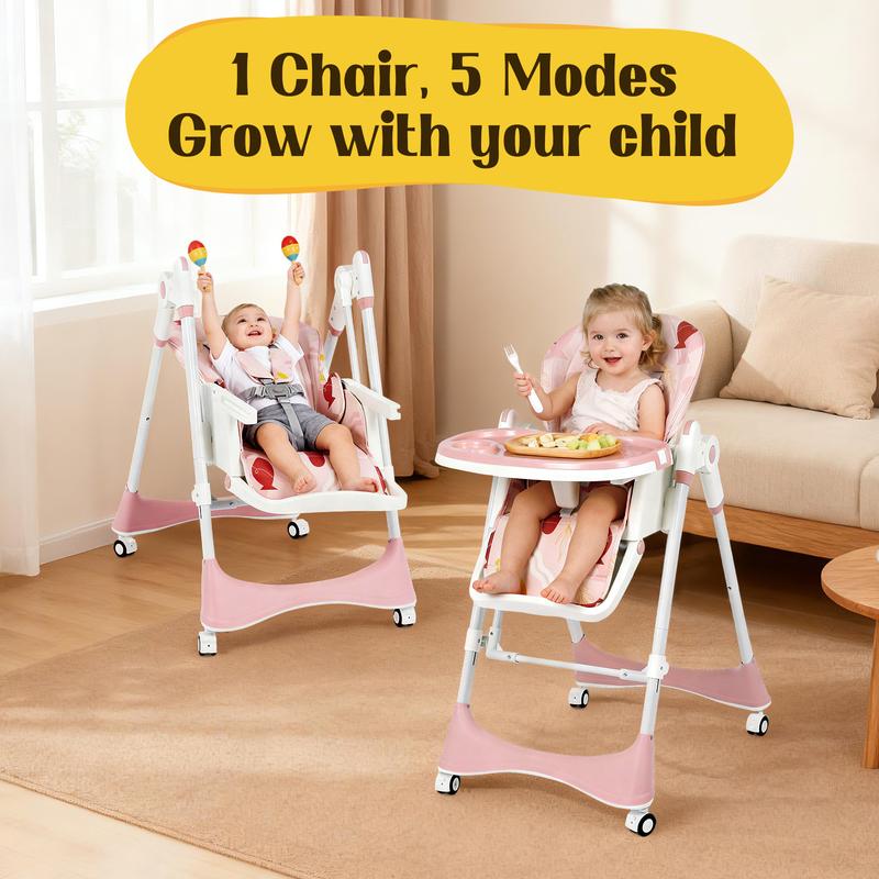 8-in-1 Convertible Baby High Chair with Rocking Mode